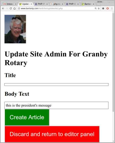 Screenshot of updatesite-simple-preview.php